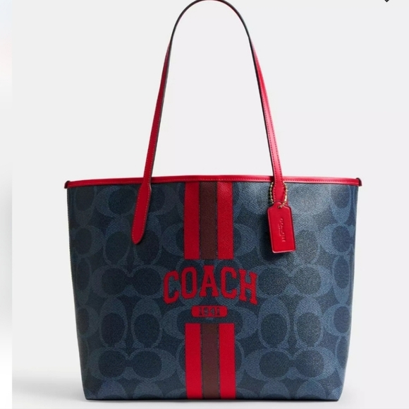 Coach City Tote Bag In Signature Canvas With Coach L - Picture 1 of 3